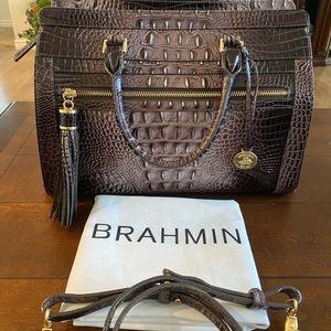 Rare!! Brahmin Anthracite Anna Satchel Bag